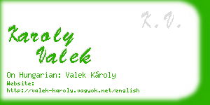 karoly valek business card